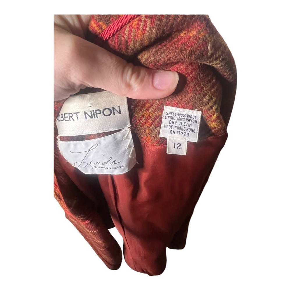 Vintage Wool 1970’s Plaid Coat 12 - Picture 6 of 8